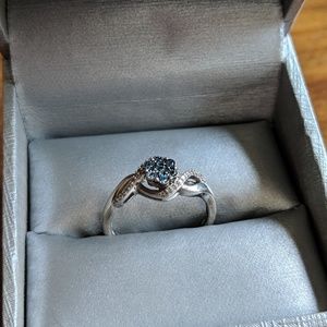 Zales Blue and White Diamond promise ring